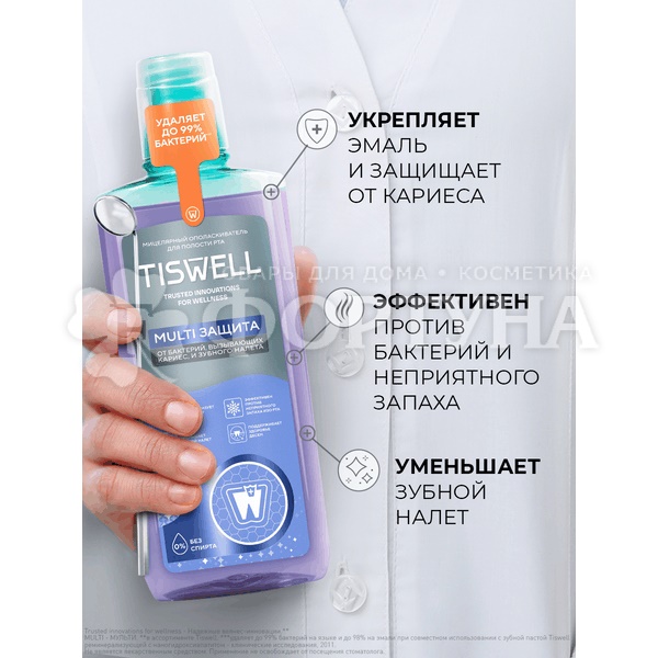 Ополаскиватель для полости рта TISWELL 500 мл Multi защитаот кариеса, налета, неприятного запаха и зубного камня