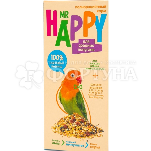 Корм Mr.Happy 400 г для средних попугаев