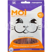 Лакомство MOI 50 г для кошек мини-стрипсы из говяд.