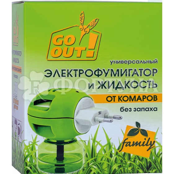 Комплект GO OUT от комаров фумигатор+жидкость