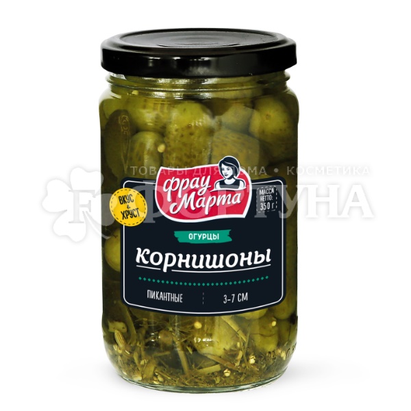 Корнишоны Фрау Марта 350 г ст/банка