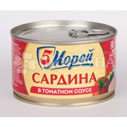 Консервы рыбные 5Морей 250 г Сардина в томатном соусе
