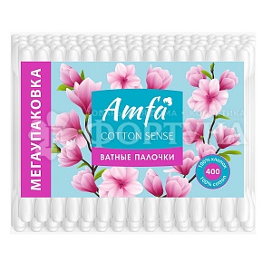 Ватные палочки AMFA 400 шт в пакете
