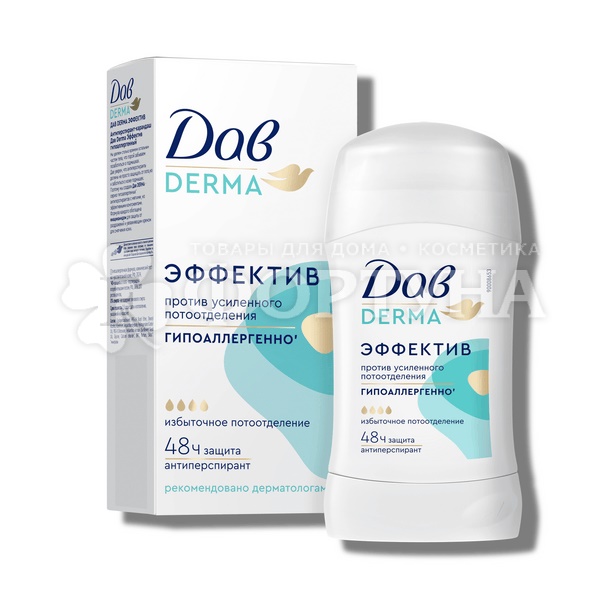 Дезодорант твердый Дав Derma 40 мл Эффектив гипоаллергенно
