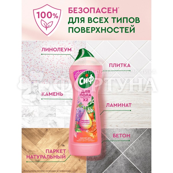 Чистящее средство Сиф 750 мл для пола Цветы и Грейпфрут