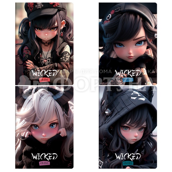 Тетрадь Meshu 40 л А5 клетка Chibi