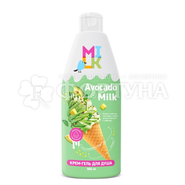 Гель для душа Milk 500 мл Молоко и авокадо