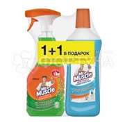 Моющее средство для посуды Mr.Muscle 530  мл Утренняя роса триггер + для пола 500мл