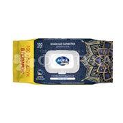 Салфетки влажные AURA 150 шт Premium парфюмированные клапан