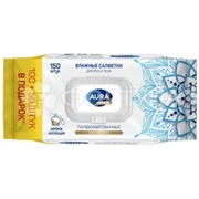 Салфетки влажные AURA 150 шт Premium парфюмированные арома клапан