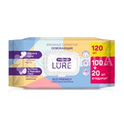 Салфетки влажные Lure 120 шт Освежающие клапан