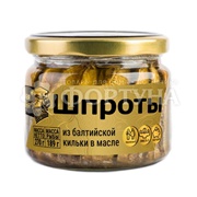 Консервы рыбные Рыбная деревня 270 г Шпроты в масле, стекло