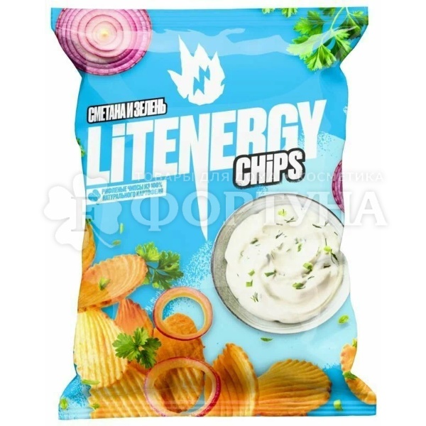 Чипсы LIT ENERGY 120 г Сметана и зелень рифленые