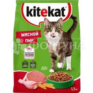 Корм для животных Kitekat 1,3 кг мясной пир