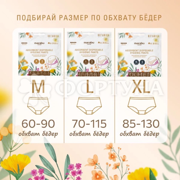 Трусы Marabu Botanica 3 шт размер L критические