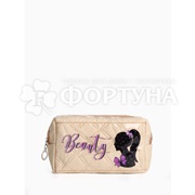 Косметичка Beauty женская бежевая 18*10см