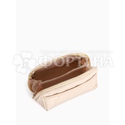 Косметичка с отделами женская бежевая 19*8см
