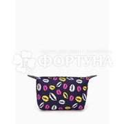 Косметичка с принтом синяя 20*12см