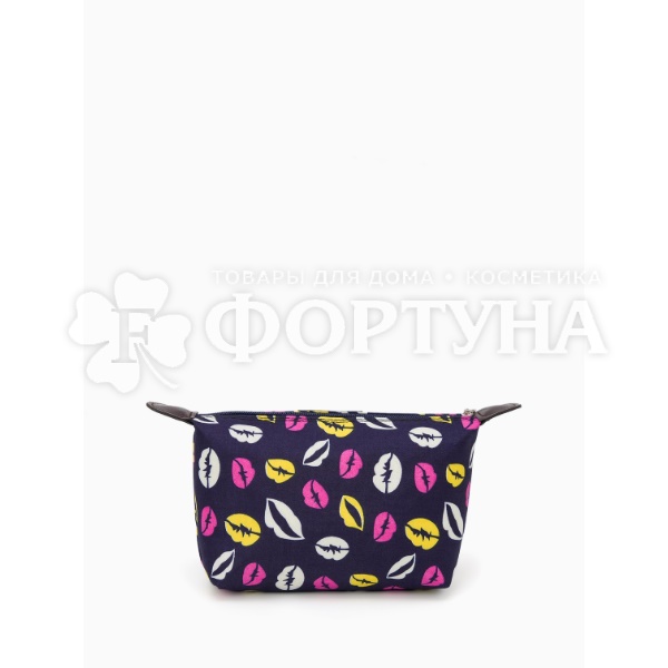 Косметичка с принтом синяя 20*12см