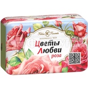 Туалетное мыло Нева 90 г Цветы любви Роза