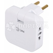 Разветвитель Эра поворотный 2гнезда+2USB A+C 10A белый