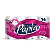Туалетная бумага Papia 8 шт 3х-сл белая