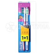 Зубная щетка Oral-B 2 шт 1 2 3 Классик Medium