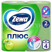 Туалетная бумага Zewa 4 шт Plus 2х-слойная яблоко