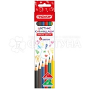 Карандаши цветные Пифагор Классик 6 цветов,шестигранные