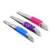 Пинцет ЮНИLOOK для бровей с силиконовыми держателями 9,3см