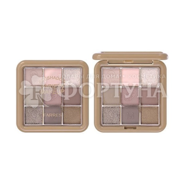 Тени для век Farres 9 цветов VARIETY MAKEUP т.02