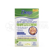 Восковые полоски Floresan 20 шт Экстракт Алоэ Вера+ витамин Е