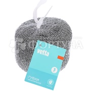 Губка для посуды VETTA 3 шт металлическая