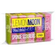 Губка для посуды LEMON MOON 5 шт крупнопористые