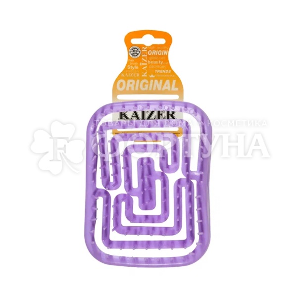 Расческа Kaizer без ручки массажная, прямоугольная 9х7 см,  цвет ассорти