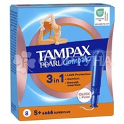 Тампоны TAMPAX Compak Rearl Super Plus 8 шт с аппликатором