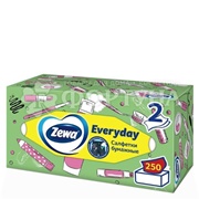 Салфетки бумажные Zewa 250 шт Евридей в коробке в ассортименте