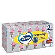 Салфетки бумажные Zewa 250 шт Евридей в коробке в ассортименте