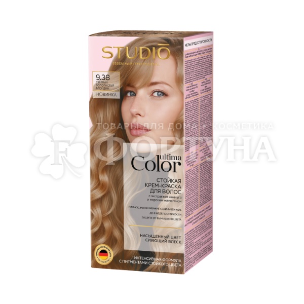 Краска для волос Ultima Color 9.38 Светлый золотистый блондин