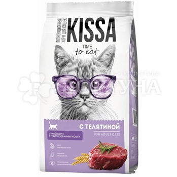Корм для животных Kissa 350 г д/стерил. кошек с телят.