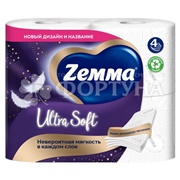 Туалетная бумага ZEMMA 4 шт 4-х слойная Ультра Софт