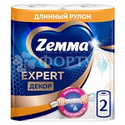 Полотенца бумажные ZEMMA 2 шт 3-х слойные Эксперт Декор