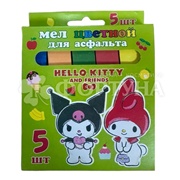 Мел цветно Kuromi+My Melody 5шт