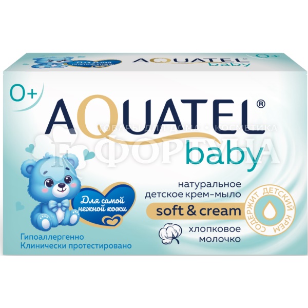 Туалетное мыло AQUATEL Baby 90 г Хлопковое молочко