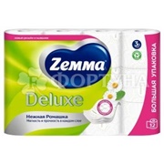 Туалетная бумага ZEMMA Deluxe 12 шт 3-х слойная Ромашка