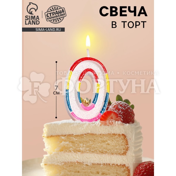 Свеча для торта цифра 0
