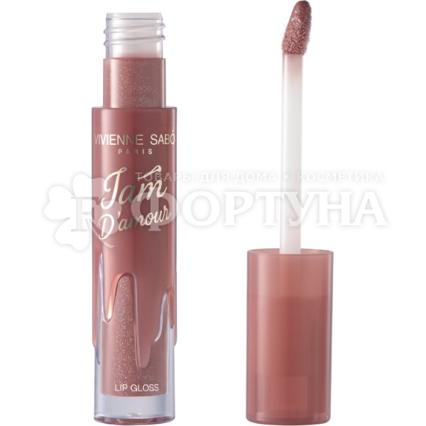 Блеск для губ Vivienne Sabo Jam d'Amour тон 06 пыльно-розовый с блестками