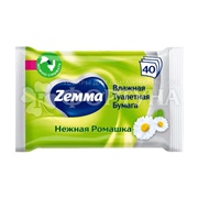 Туалетная бумага ZEMMA 40 шт Ромашка влажная