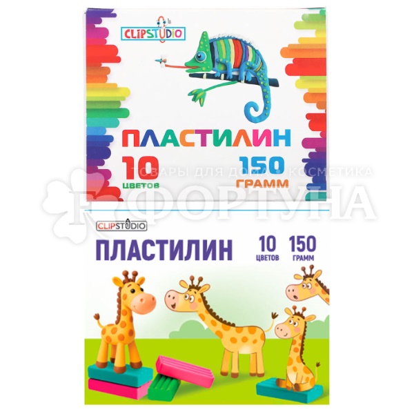 Пластилин ClipStudio 150 г 10 цветов
