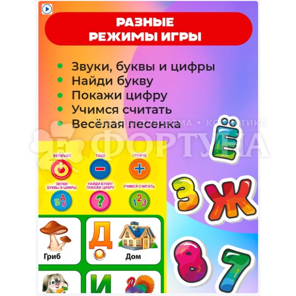 Плакат обучающий Азбука,звуки и счет ЗП-2699